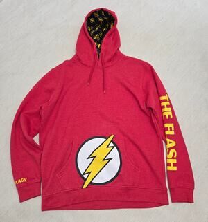 The Flash DC Hoodie Sweatshirt from Six Flags Men's Size Large